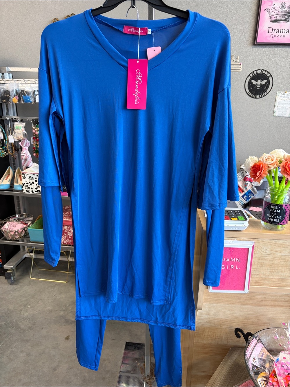 Blue Women's Jumpsuit Pants Set - Vibrant Royal Blue